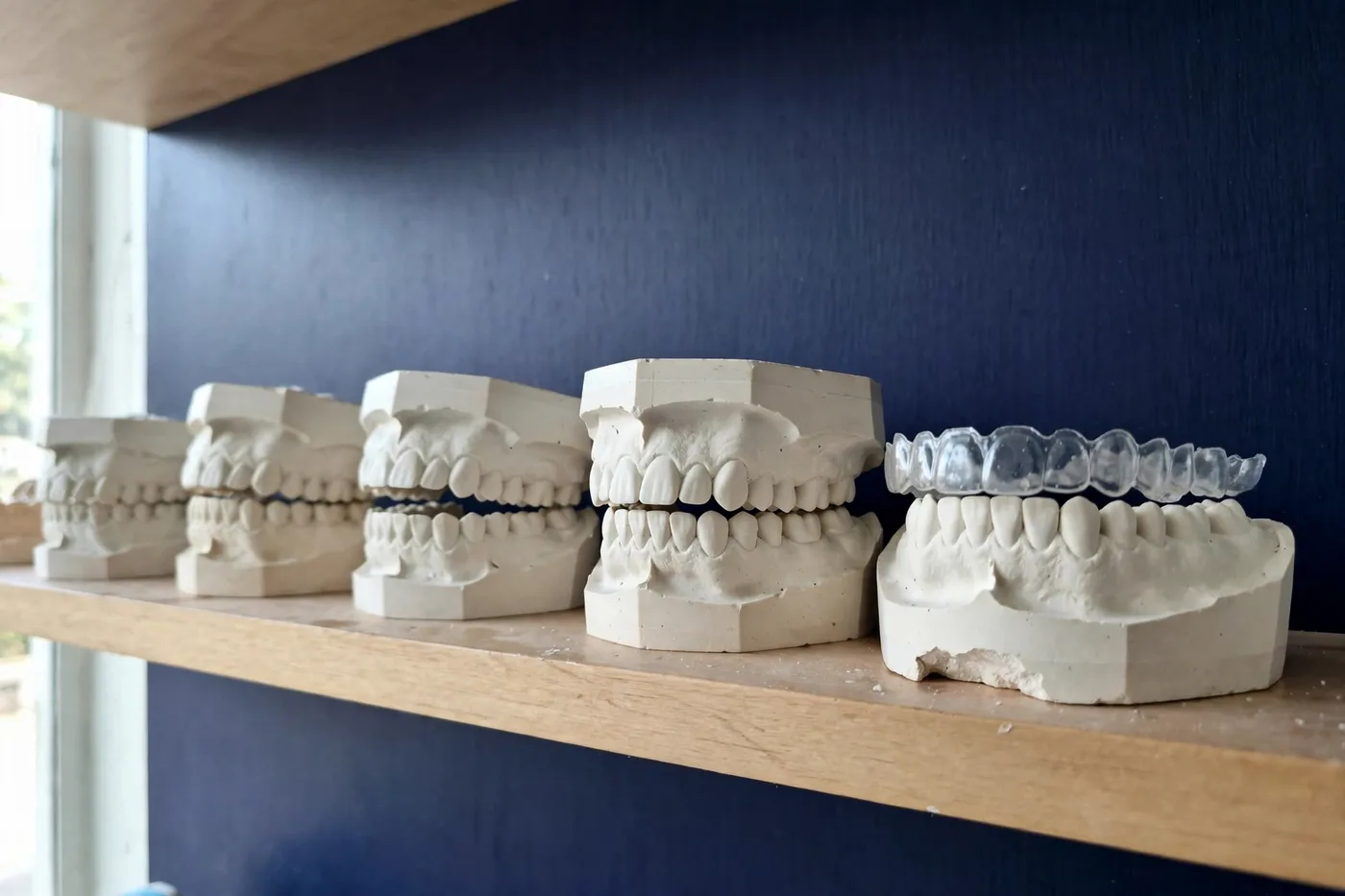 Study models — Plaster casts of patients' arches, kept for planning and review.